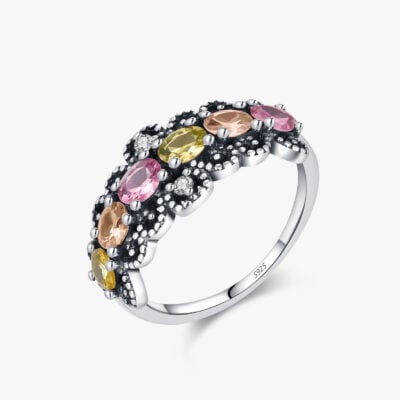 925 Sterling Silver Oval Cut CZ Band Rings Wholesale