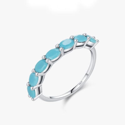 Elegant Silver Turquoise Band Rings Wholesale