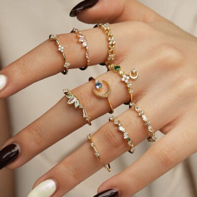 Sterling Silver Exquisite Sparkling CZ Stackable Rings Wholesale
