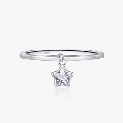 925 Silver Sparkling Star CZ Pendant Rings Wholesale - for Girls' Fashion Jewelry