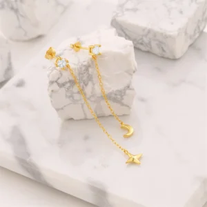 CANNER-Chain-Tassel-Starmoon-Drop-Earrings-For-Women-925-Sterling-Silver-18k-Gold-Ins-Simplicity-Earrings-4.webp