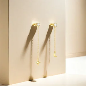 CANNER-Chain-Tassel-Starmoon-Drop-Earrings-For-Women-925-Sterling-Silver-18k-Gold-Ins-Simplicity-Earrings-5.webp