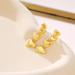Canner-Three-Hearts-Shining-Smooth-925-Sterling-Silver-Drop-Earrings-For-Women-18K-Gold-Minimalist-Ins-3.webp