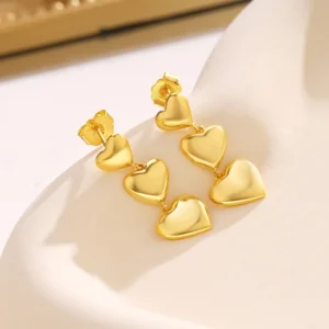Canner-Three-Hearts-Shining-Smooth-925-Sterling-Silver-Drop-Earrings-For-Women-18K-Gold-Minimalist-Ins-4.webp