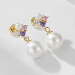FULSUN-Trendy-colourful-cubic-zirconia-mother-of-pearl-ball-earrings-925-sterling-silver-14K-gold-plated-1.webp