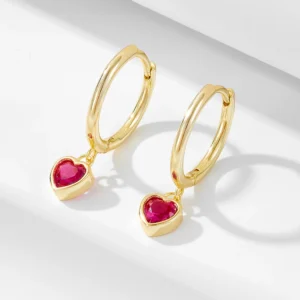 FULSUN-new-design-garnet-zircon-heart-huggie-earrings-925-sterling-silver-14K-gold-plated-fashion-drop-1.webp