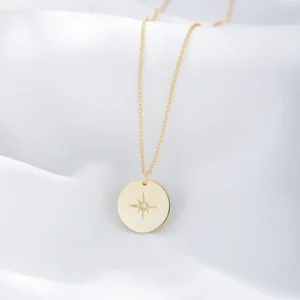 Fulsun-INS-925-Silver-Jewelry-Round-Medal-Eight-pointed-Star-Pendant-14K-Gold-Plated-Choker-Link-1.webp
