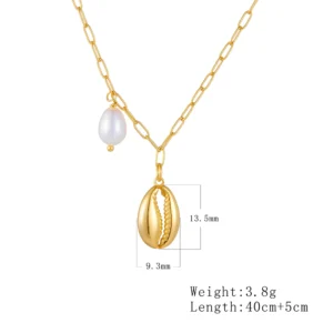 Fulsun-Wholesale-Jewelry-925-Sterling-Silver-Gold-Plated-Summer-Natural-Freshwater-Pearl-Shell-Shaped-Necklace-For-5.webp