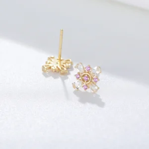 Fulsun-simple-little-multi-colorful-flower-925-Sterling-silver-14k-gold-plated-Cubic-Zircon-Stud-Earrings-2.webp