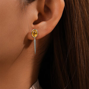Gold-Plated-Sterling-Silver-Yellow-CZ-Fashion-Cone-Drop-Earrings-S2.jpg