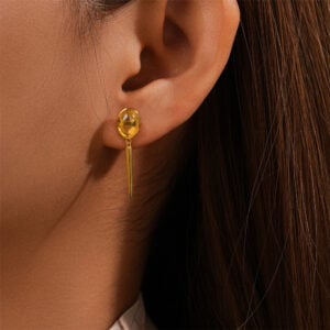 Gold-Plated-Sterling-Silver-Yellow-CZ-Fashion-Cone-Drop-Earrings-S3.jpg