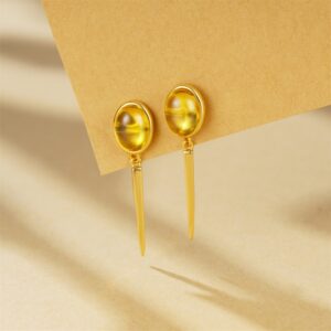 Gold-Plated-Sterling-Silver-Yellow-CZ-Fashion-Cone-Drop-Earrings-S5.jpg