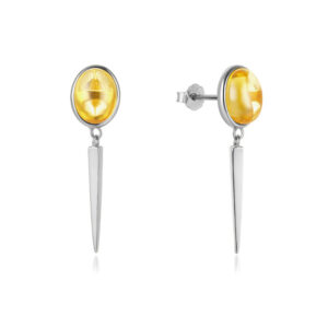Gold-Plated-Sterling-Silver-Yellow-CZ-Fashion-Cone-Drop-Earrings-S6.jpg