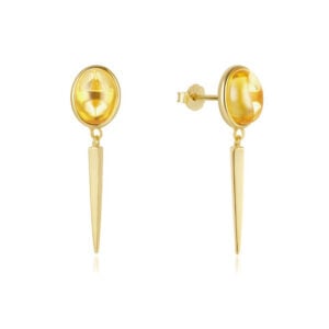Gold-Plated-Sterling-Silver-Yellow-CZ-Fashion-Cone-Drop-Earrings-S7.jpg