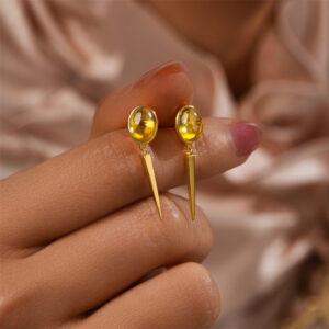 Gold-Plated-Sterling-Silver-Yellow-CZ-Fashion-Cone-Drop-Earrings-S8.jpg