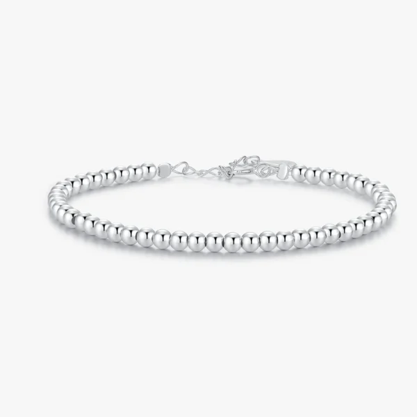 925 Sterling Silver 3mm Beads Adjustable Bracelets Wholesale PRJewel