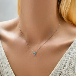 MODIAN-925-Sterling-Silver-Teal-Round-Zirconia-Pendant-Necklace-White-Gold-Plated-Neck-Link-Chain-For-1.webp