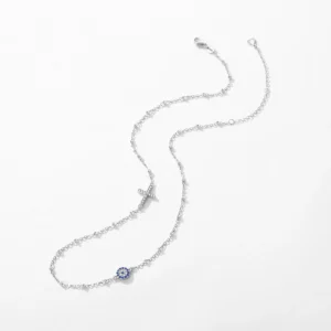 MODIAN-Simple-Cross-Beads-Necklace-Real-925-Sterling-Silver-Blue-Zirconia-Eye-Link-Chain-Necklaces-For-3.webp