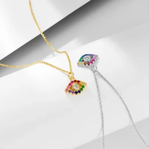Minimalist-dainty-diamond-rainbow-eye-18K-gold-jewellery-necklace-designs-for-women-1.webp