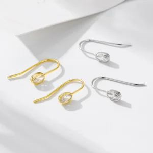 New-Simple-Sterling-925-silver-jewelry-wholesale-14k-Gold-Plated-Oval-Zircon-Ear-Hook-Earrings-for-3.webp