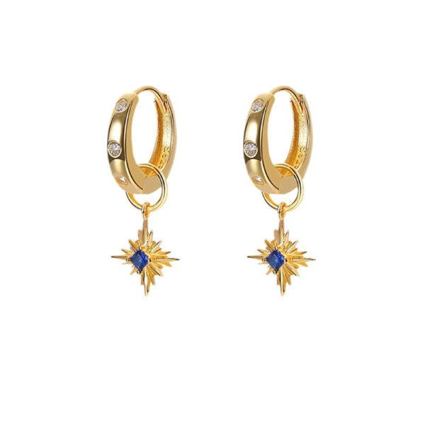 Gold Plated Sterling Silver CZ Hoop Earrings Wholesale - PRJewel