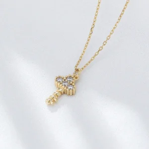 Personalized-Trendy-Twist-Mini-Key-Charm-Zircons-necklace-Sterling-Silver-S925-clavicle-chain-necklace-jewelry-for-4.webp