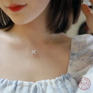 Real-925-Sterling-Silver-Sweet-Romantic-Flower-Shiny-CZ-Pendant-Short-Necklace-For-Women-Wedding-Party-1.webp