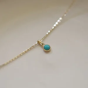 Retro-925-Sterling-Silver-14k-Gold-Plated-Necklace-for-Women-Blue-Turquoise-Mini-Geometric-Round-Pendant-2.webp