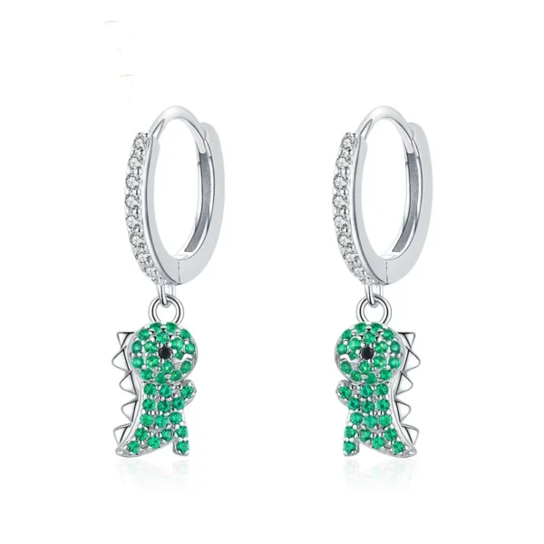 Boucles D'oreilles Créoles En Argent Sterling 925 - Avec Zirconiums CZ - Occasion Excellent état