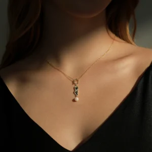 YANLOK-925-Sterling-Silver-Art-Design-Twisted-Clock-Pearl-Gold-Color-Link-Chain-Pendant-Necklace-For-1.webp
