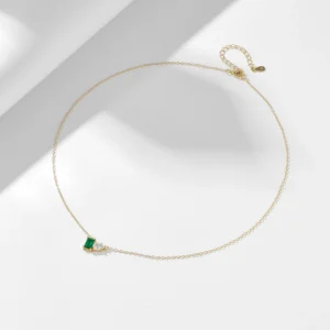 fulsun-wholesale-jewelry-silver-925-gold-filled-emerald-Square-green-necklace-ladys-jewelry-zircon-necklace-jewelry-3.webp