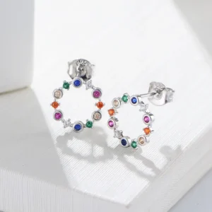 multi-original-colorful-Rainbow-Circles-hoop-Stud-Earrings-S-925-Sterling-silver-14k-gold-plated-bling-1.webp