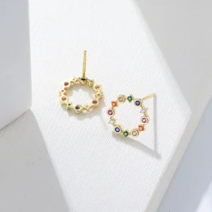 multi-original-colorful-Rainbow-Circles-hoop-Stud-Earrings-S-925-Sterling-silver-14k-gold-plated-bling-2.webp