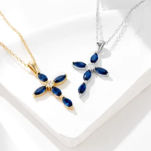 original-Marquise-sapphire-blue-zircon-Cross-Pendant-Clavicle-Chain-Necklace-925-sterling-silver-gold-plated-jewelry-1.webp