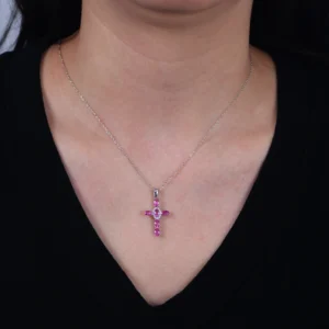 wholesale-original-luxury-Hip-hop-sterling-silver-925-jewellery-Pink-Cubic-Zircon-Cross-Pendant-Necklace-Jewlery-3.webp