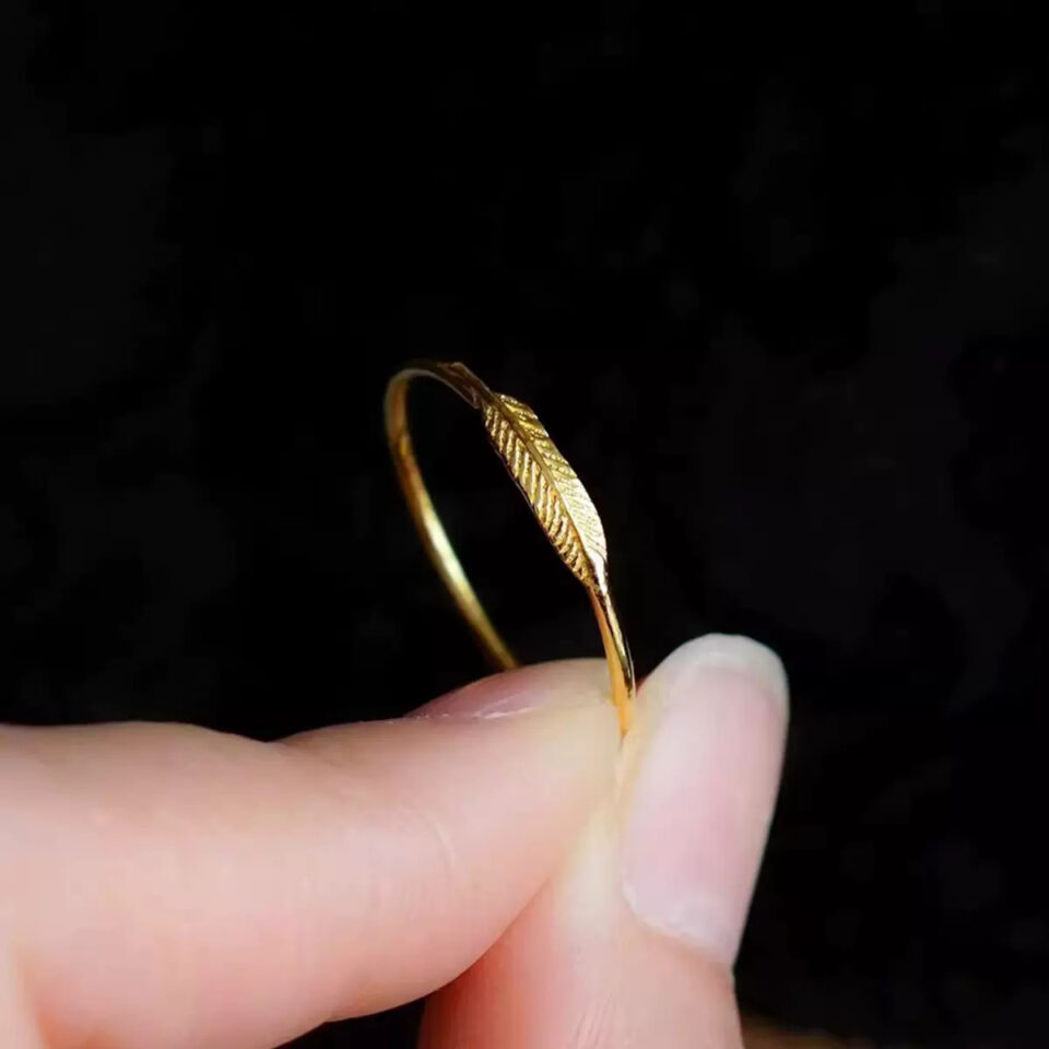 Sterling Silver Leaf Friendship Ring Matching Vintage Gift for Best Friends